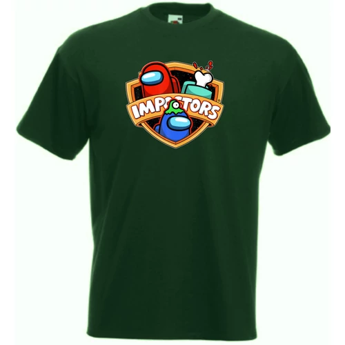 Sötétzöld Among Us gyerek rövid ujjú póló - Gamer Fan Art