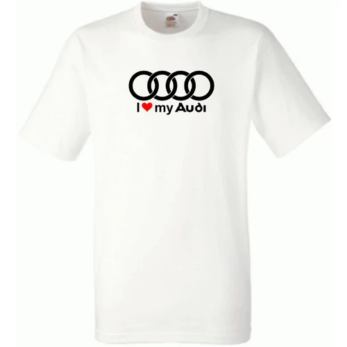 FehérI Love My Audi férfi rövid ujjú póló