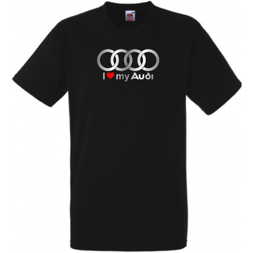 Fekete I Love My Audi férfi rövid ujjú póló