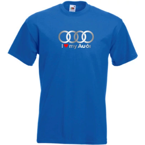Királykék I Love My Audi férfi rövid ujjú póló