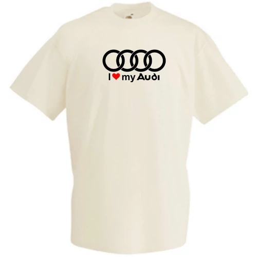 Natúr I Love My Audi férfi rövid ujjú póló