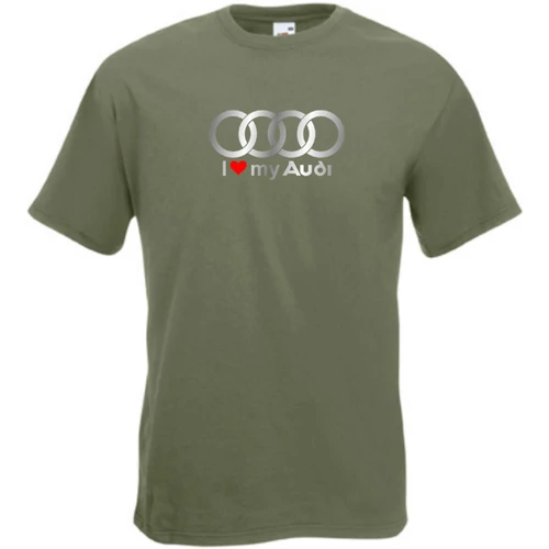 Olíva I Love My Audi férfi rövid ujjú póló