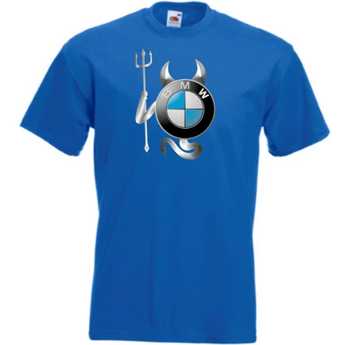 Királykék BMW férfi rövid ujjú póló - Devil