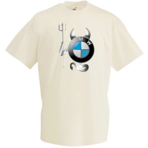 Natúr BMW férfi rövid ujjú póló - Devil