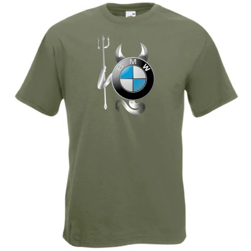 Olíva BMW férfi rövid ujjú póló - Devil