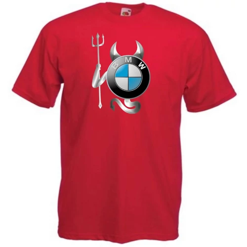 Piros BMW férfi rövid ujjú póló - Devil