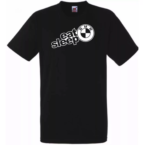Fekete BMW férfi rövid ujjú póló - Eat Sleep 