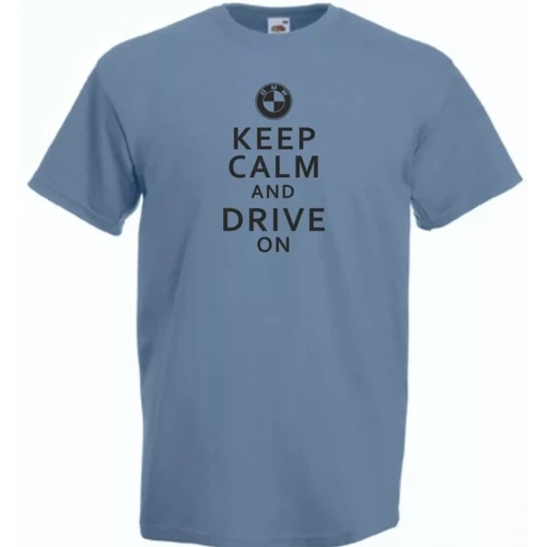 Acélkék BMW férfi rövid ujjú póló - Keep Calm Styled