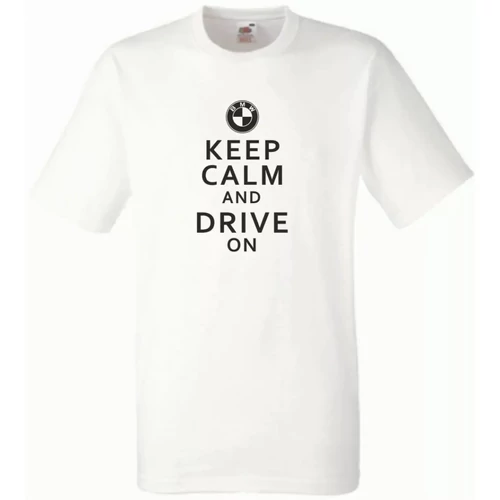 Fehér BMW férfi rövid ujjú póló - Keep Calm Styled