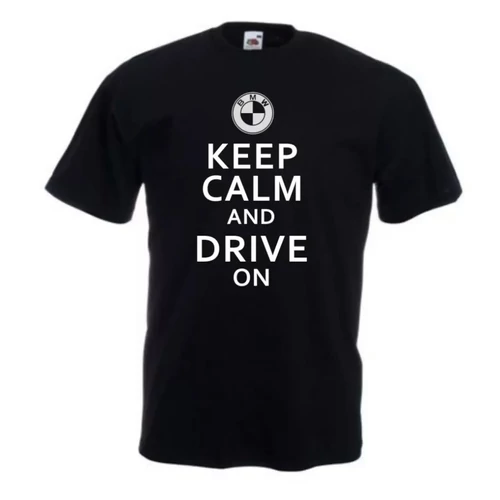 Fekete BMW férfi rövid ujjú póló - Keep Calm Styled