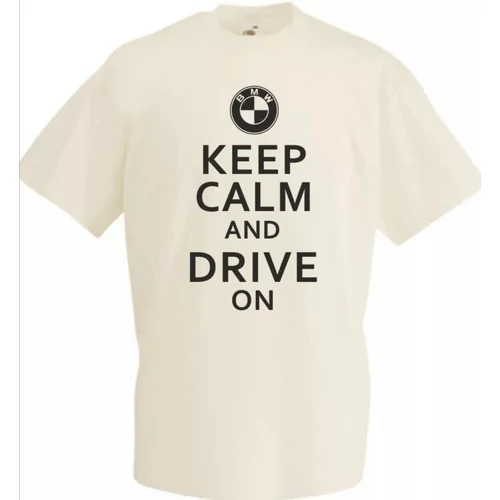 Homok BMW férfi rövid ujjú póló - Keep Calm Styled