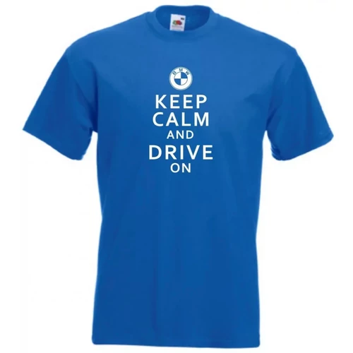 Királykék BMW férfi rövid ujjú póló - Keep Calm Styled