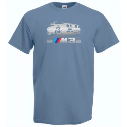 Acélkék BMW férfi rövid ujjú póló - M3 Fan 