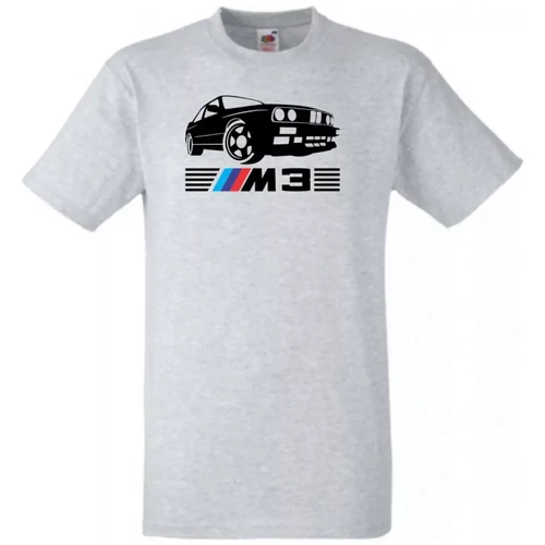 Szürke BMW férfi rövid ujjú póló - M3 Fan 