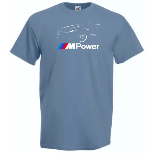 Acélkék BMW férfi rövid ujjú póló - M Power minima