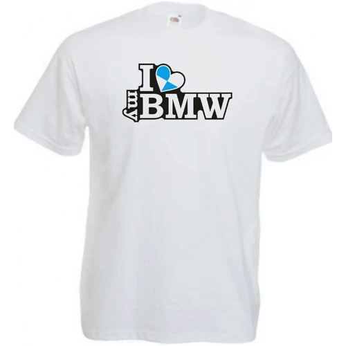 Fehér BMW férfi rövid ujjú póló - I Love My BMW