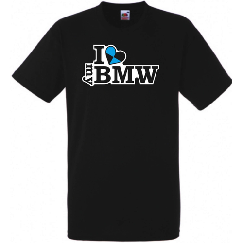 Fekete BMW férfi rövid ujjú póló - I Love My BMW