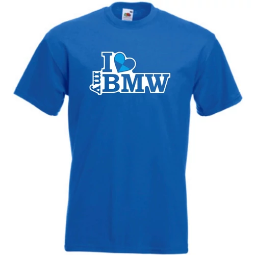 Királykék BMW férfi rövid ujjú póló - I Love My BMW