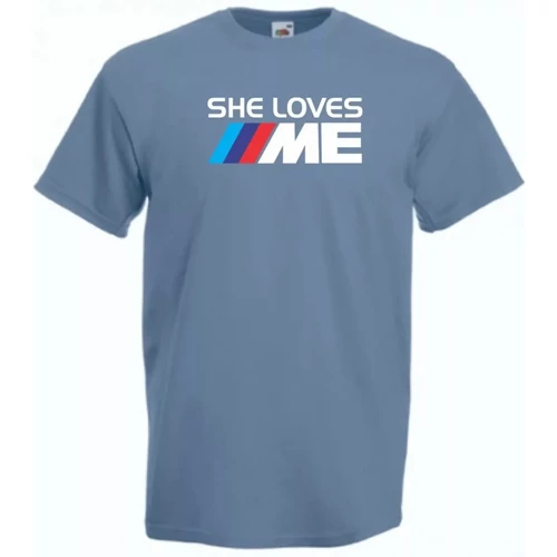 Acélkék BMW férfi rövid ujjú póló - She Loves