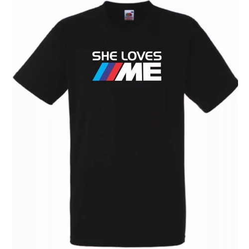 Fekete BMW férfi rövid ujjú póló - She Loves