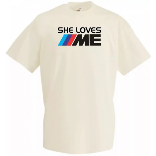 Homok BMW férfi rövid ujjú póló - She Loves