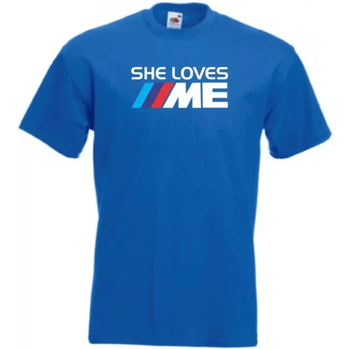 Királykék BMW férfi rövid ujjú póló - She Loves