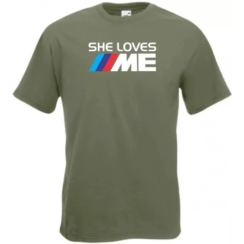 Olíva BMW férfi rövid ujjú póló - She Loves