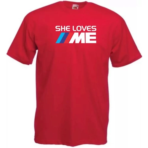 Piros BMW férfi rövid ujjú póló - She Loves