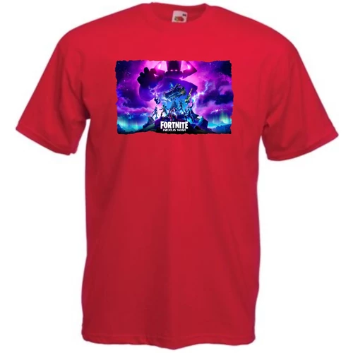 Piros Gamer Fan Heroes Nexus War gyerek rövid ujjú póló
