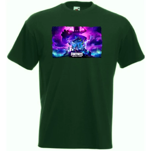 Sötétzöld Gamer Fan Heroes Nexus War gyerek rövid ujjú póló