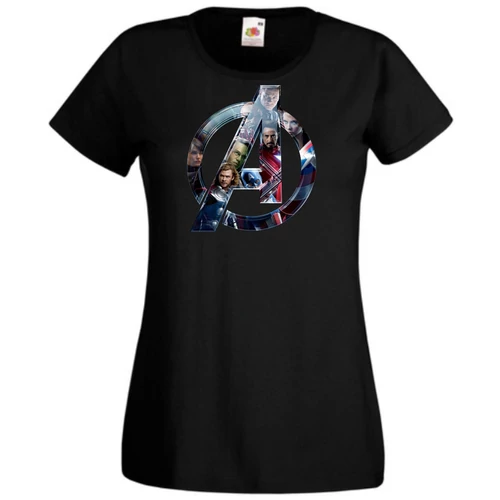 Fekete Bosszúállók - Avengers - Női rövid ujjú póló