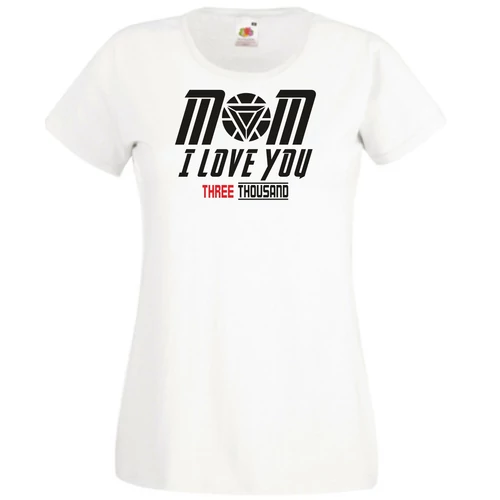 Fehér I Love You 3000 női rövid ujjú póló - Mom
