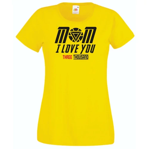 Sárga I Love You 3000 női rövid ujjú póló - Mom