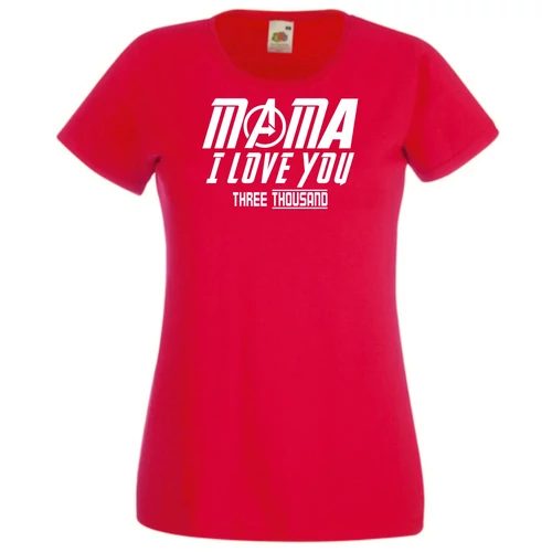 Piros I Love You 3000 női rövid ujjú póló - Mama