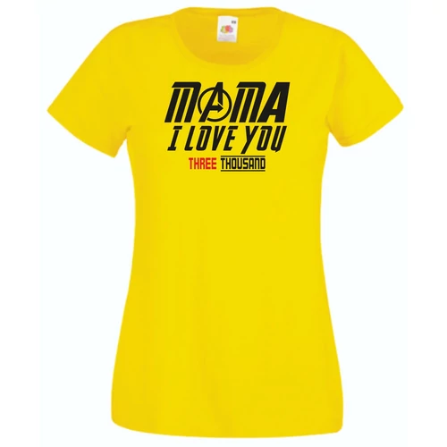Sárga I Love You 3000 női rövid ujjú póló - Mama
