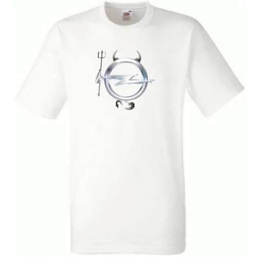 Fehér Opel férfi rövid ujjú póló - Devil