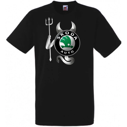 Fekete Skoda férfi rövid ujjú póló - Devil