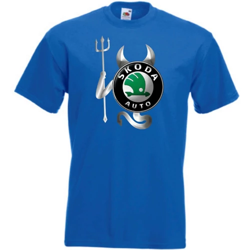 Királykék Skoda férfi rövid ujjú póló - Devil