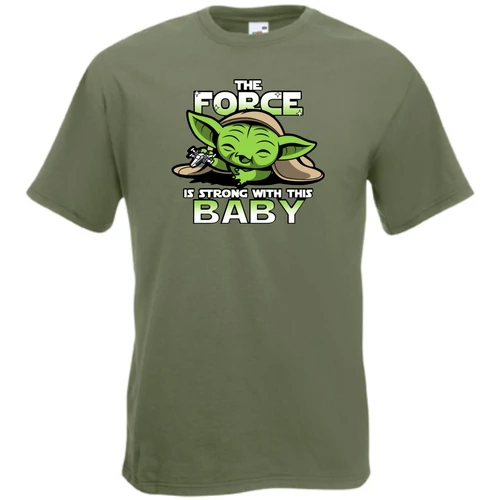 Olíva BabYoda férfi rövid ujjú póló - Fan Art I. 