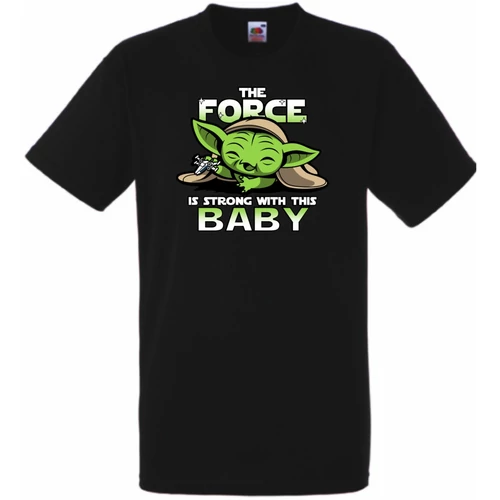 Fekete BabYoda gyerek rövid ujjú póló - Fan Art I.