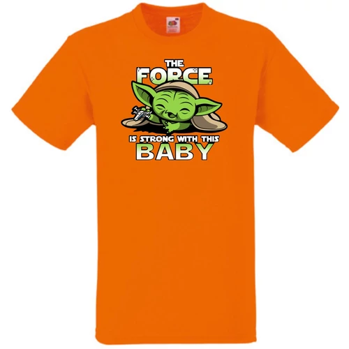 Narancs BabYoda gyerek rövid ujjú póló - Fan Art I.