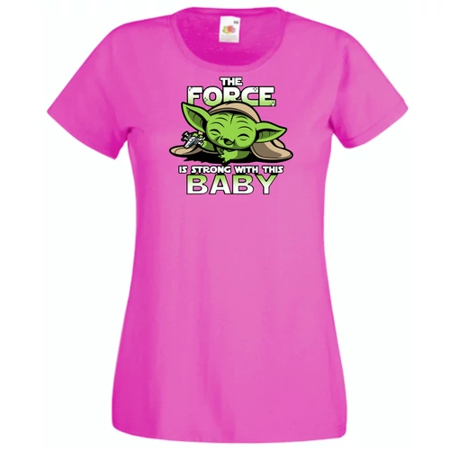 Fuxia BabYoda női rövid ujjú póló - Fan Art I.