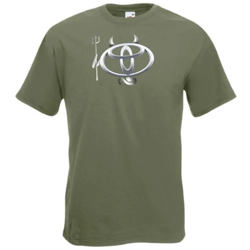 Olíva Toyota férfi rövid ujjú póló - Devil