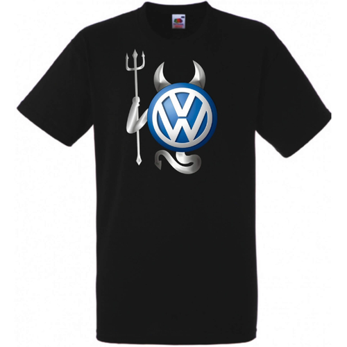 Fekete Volkswagen férfi rövid ujjú póló - Devil