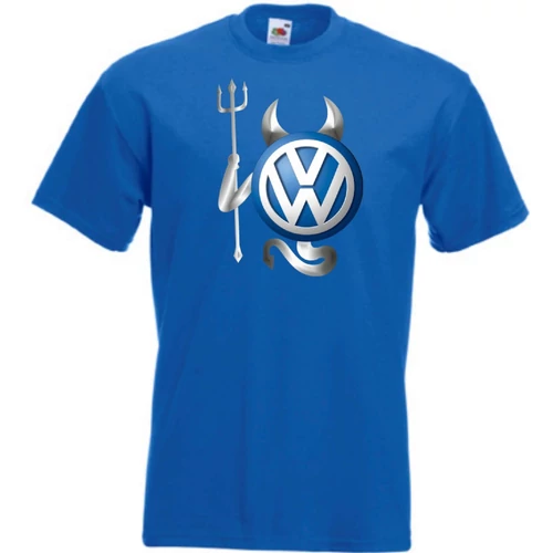 Királykék Volkswagen férfi rövid ujjú póló - Devil