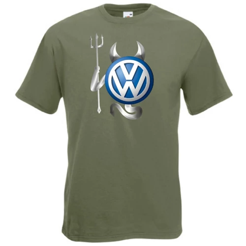 Olíva Volkswagen férfi rövid ujjú póló - Devil