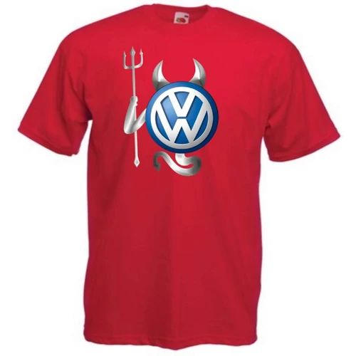 Piros Volkswagen férfi rövid ujjú póló - Devil