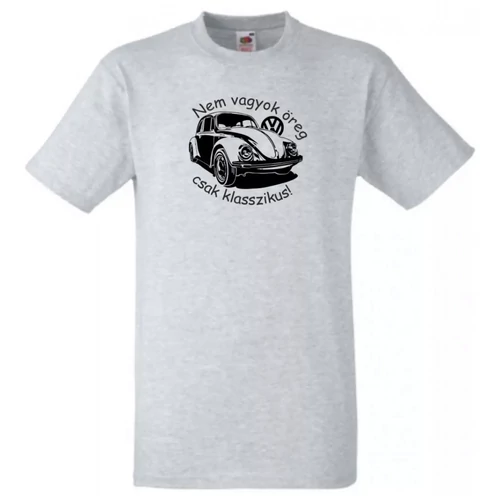 Szürke Volkswagen férfi rövid ujjú póló - Nem vagyok öreg csak klasszikus!