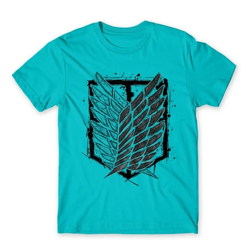 Atollkék Attack on Titan férfi rövid ujjú póló Graphic Legion Logo