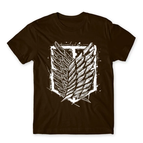 Barna Attack on Titan férfi rövid ujjú póló Graphic Legion Logo